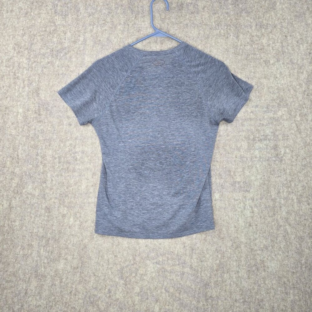 Under Armour Womens V-Neck Performance T-Shirt Gray Size Small Polyester Blend - Picture 2 of 5